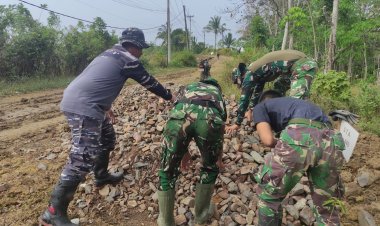 Di Balik Loreng yang Berbeda, Satgas TMMD Bersatu Membangun Harapan Desa