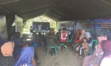 Satgas TMMD 129 Kodim 0601/Pandeglang Berikan Penyuluhan Bahaya Kebakaran Kepada Warga