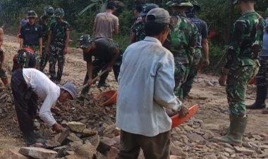 Jalan TMMD 129 Pandeglang, Jadi Harapan Baru Warga Pangburangan - Simpangtiga