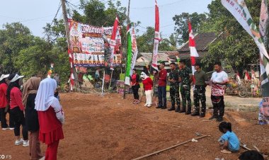 Satgas TMMD Jadi Juri Lomba Senam Kreasi, Semangat Kemerdekaan Warnai Desa Pasirgadung