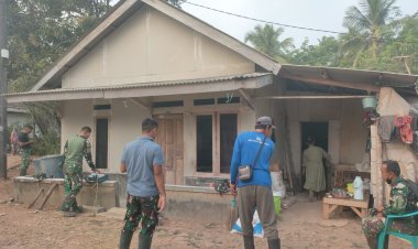 Gotong Royong Warnai Rehab RTLH Sasaran Fisik Tambahan TMMD ke-129