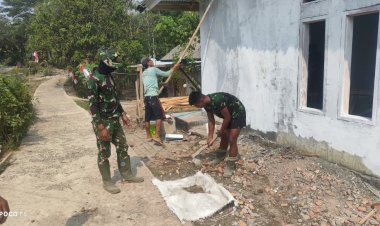 Jelang Penutupan TMMD ke-129, Satgas Kodim 0601/Pandeglang Kebut Pembangunan Mushola Babakan Kaju