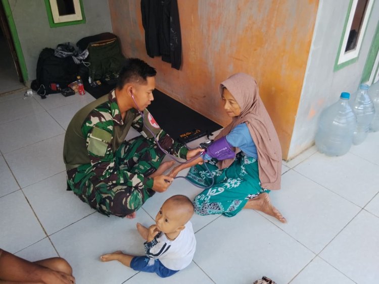 Kesehatan lapangan TMMD 129 Pandeglang, Berikan Layanan Kesehatan Warga
