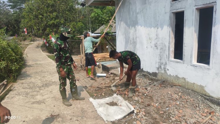 Jelang Penutupan TMMD ke-129, Satgas Kodim 0601/Pandeglang Kebut Pembangunan Mushola Babakan Kaju